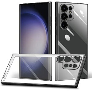 Galaxy S23 Ultra �P�[�X �N���A SC-52D SCG20 �J�o�[ ���� TPU �V���R�� ���b�L���H �ϏՌ� ���^ �y�� �\�t�g�J�o�[ �X�g���b�v�z�[�� �M�����N�V�[ S23 Ultra �X�}�z�P�[�X (�u���b�N)