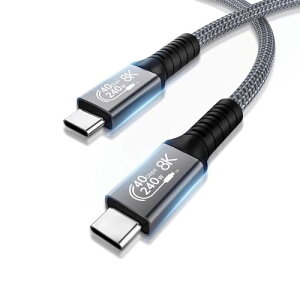 USB4 �P�[�u�� 0.5m 40Gbps�f�[�^�]�� / PD240W���}���[�d / 8K@60Hz�f���o�� Thunderbolt 3��USB 3.2���ʌ݊� E-Marker���� ���ϋv�i�C���� iPhone15 15Pro / MacBook / iPad / Switch / Pixel / Galaxy���^�C�vC�@��Ή� (0.5m)