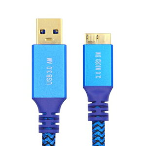 USB�P�[�u�� 5Gbps USB 3.0 Type-A �I�X - USB3.0 Micro-B �I�X ���� �ґg�P�[�u�� �X���[�u �u���[ �f�B�X�N SSD �J���� �f�[�^�p 0.6m
