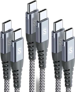 �^�C�vc �P�[�u�� 1M+1M+1M / 3�{�Z�b�g PD�Ή� 60W�}���[�d USB C&USB C iPhone 16 / iPhone 15 �[�d�P�[�u���[�d�� Type-c �A�C�t�H��15 / iPhone15 pro Max,iPad Pro / Air,MacBookPro,Samsung Galaxy S25 / S24 / S23,Sony,Pixel��USB Ty