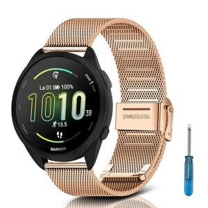 Garmin Forerunner 570 42mm / Forerunner 165 / 165 music / Garmin Approach S50 / S44 / Vivoactive 6 / Vivoactive 5 / Venu Sq 2 / Venu 2 Plus �x���g 20mm �X�e�����X �����o���h �����x���g �ւ��X�g���b�v �j�����p (���[�Y�S�[