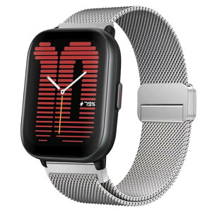 Amazfit Active 2 Square / Active 2 / Active / GTS 4 Mini / GTS 4 / GTR Mini �����o���h �~���l�[�[ �X�e�����X�� 20mm �����o���h ���C�o�b�N���t�� �}�O�l�b�g�� ���v�x���g Amazfit Bip 3 / Bip 3 Pro / GTS 3 / GTS 2e ��