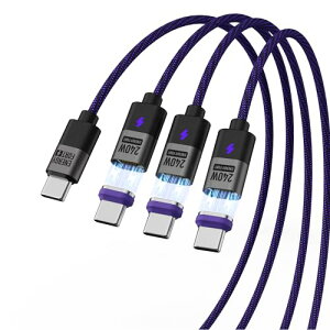 Type C �P�[�u�� 240W �}�O�l�b�gType-C �[�d�P�[�u�� PD3.1 3�{�Z�b�g / 0.5m+1.2m+1.8m+�[�q USB-C240W�܂� 5A�[�d �h�o ���C iPhone 15 / iPhone 15 Pro / Samsung galaxy�Ȃǂ�(�A�\�[�g3�{+3�[�q (Type-C) )