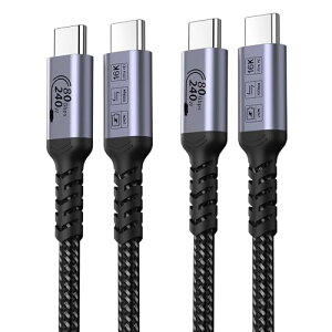 USB Type-C �P�[�u�� USB C����USB C�P�[�u��80Gbps 1m 2�{ 240W USB 4�P�[�u�� ��4����f�[�^ Thunderbolt 516 K HDR�r�f�I���j�^ iPhone 16 Pro Max iPhone 15 / 15 Plus MacBook iPad eGPU
