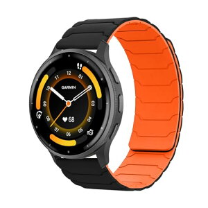 Garmin Venu 4 / 3 45mm / vivoactive 4 / Venu 2 / Active 22mm �x���g �V���R�� ���� �o���h �y�� �^�� �ȒP ���E �J�W���A�� �f�C���[ �؃g�� �X�|�[�c ���K �E�H�[�L���O �U�� �K�[�~�� �u���b�N/�I�����W