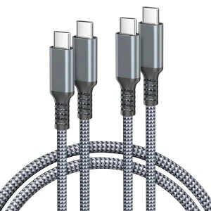 Type C to USB C 100W �P�[�u�� 1M �^�C�v C PD �[�d�R�[�h �}���[�d ���Ή��\ iPhone 16 15 Max Pro MacBook iPad Air 4 5th Mini 6 6th Samsung Galaxy S24 S23 S22 Plus Ultra �Ȃ�/ 2�p�b�N