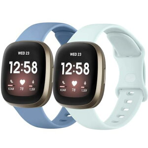Fitbit Versa4 �x���g Versa3 �o���h �t�B�b�g�r�b�gSense / Sense 2 �x���g �V���R�������o���h �����x���g �_�炩�� �V���R���o���h ���߉\ (�v���~�A���u���[+���C�g�u���[,Large)