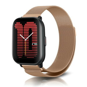 Amazfit Active 2 / Amazfit Active / GTR Mini / GTS 4 / GTS 4 Mini / Bip 3 / Bip 3 Pro �x���g 20mm �o���h �����x���g ���C �o�b�N���t�� �X�e�����X �}�O�l�b�g ������� ���߉\ �����x���g (���[�Y�S�[���h)