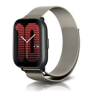 Amazfit Active 2 / Amazfit Active / GTR Mini / GTS 4 / GTS 4 Mini / Bip 3 / Bip 3 Pro �x���g 20mm �o���h �����x���g ���C �o�b�N���t�� �X�e�����X �}�O�l�b�g ������� ���߉\ �����x���g (�S�[���f��)