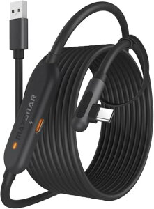 �����N�P�[�u�� 5M Meta Quest 3S / Quest 3 / Oculus Quest 2 / Pico 4�ƌ݊������� �Q�[��PC�ESteam VR�p �A�b�v�O���[�h�d�l�E�V�тȂ���[�d 5Gbps�����f�[�^�]���EL���^�E���ϋv USB-A 3.0 & Type-C�P�[�u�� �[