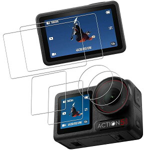 Osmo Action 5 Pro �K���X�t�B���� �\��₷�� 9H �\�ʍd�x �����ׂȑN���x ��U�h�~ �ی�t�B���� �A���`�o�u�� ���E���h�G�b�W �Ϗ��� �����K���X �����x�^�b�` �ϏՌ��� �h�w�� �t���t�B���� 2