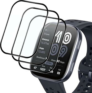 Amazfit Bip 6 �t�B���� Amazfit Bip6 �ی� �t�B���� �Ȗ�PMMA+PC���f�� 3D�ȖʃG�b�W �ϏՌ� ��U�h�~ �w��h�~ �����ߗ� �h�o �C�A�[�� �t�B���� 2������