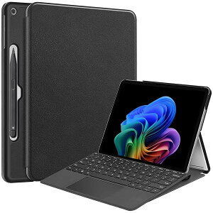 Microsoft Surface Pro 12 �P�[�X �}�C�N���\�t�g Surface Pro12 �J�o�[ �y�� ���^ �ϏՌ� ���h�~ PU ���U�[ �X�}�[�g�J�o�[ �n�[�h �t�����g�T�|�[�g �@�\ �X�}�[�g�P�[�X (�u���b�N)