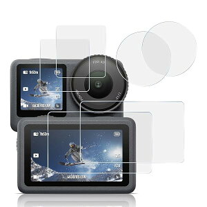 DJI Osmo Action 6 �K���X�t�B���� �t���ی�t�B���� DJI Osmo Action6 �J���������Y�ی�t�B���� �����ߗ� �t���ی� �d�x9H �ϏՌ� ��U�h�~ �����^ �P�[�X�Ɋ��Ȃ� ���ʉ��2�� + �T�u���2��+�w��