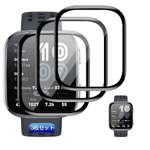 Amazfit Bip 6 �t�B���� 3�� PET������ �Y�f�@�� �����ߗ� amazfit bip6 �K���X�t�B���� 3D�ȖʃJ�o�[ Bip 6 �t���ی�t�B���� �L�Y�h�~ �ϏՌ� ��U�h�~ �S�ʕی� 3D Touch�����x�^�b�` �C�A�[�� �����z��