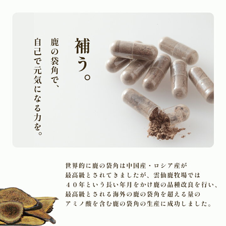 楽天市場】【楽天1位】ルーロン鹿の角 60カプセル 鹿の袋角粉末 鹿茸 