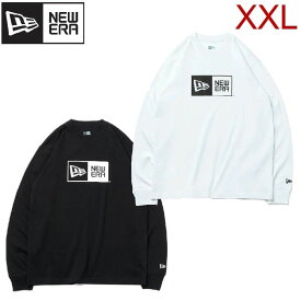 NEW ERA ニューエラ 大きいサイズ メンズ 長袖 Tシャツ 長袖Tシャツ ロンT ロゴ ボックスロゴ ユニセックス レディース 白 ホワイト ブラック 黒 3L XXL 2XL