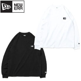 メンズ ニューエラ NEWERA 長袖 Tシャツ カットソー ロンT ポケット ポケT ボックスロゴ レディース ユニセックス 白 ホワイト 黒 ブラック