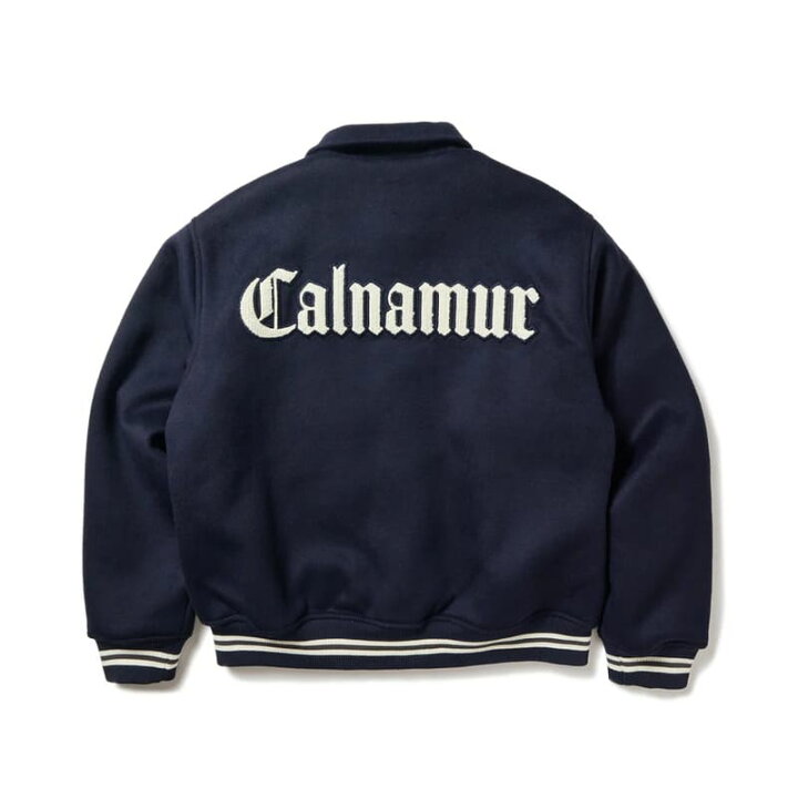 送料無料 ニューエラ NEWERA カルナムール CALNAMUR コラボ バーシティジャケット スタジャン スタジアムジャンパー アウター ブルゾン 中綿 ロゴ 刺繍 メンズ レディース ユニセックス 紺 ネイビー 14349047 DEF-STORE