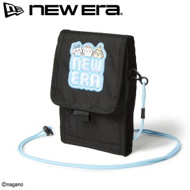 NEWERA ニューエラ 正規品 ちいかわ chiikawa コラボ 限定 ネックポーチ ショルダー ポーチ 斜め掛け バッグ スマホショルダー グッズ 小物  ハチワレ うさぎ キャラクター グッズ ユニセックス メンズ レディース 黒 ブラック 14864481