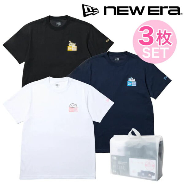 NEWERA ニューエラ 正規品 ちいかわ コラボ Chiikawa 限定 半袖 Tシャツ 半袖Tシャツ ティーシャツ 3枚 セット ワッペン ハチワレ うさぎ キャラクター グッズ ユニセックス メンズ レディース 小さいサイズ 大きいサイズ S M L XL LL 2L XXL 3L 14864559