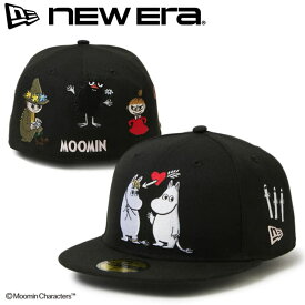 NEWERA ニューエラ 正規品 ムーミン コラボ Moomin キャップ CAP 帽子 59FIFTY スノークのお嬢さん スナフキン リトルミイ ニョロニョロ キャラクター グッズ ユニセックス メンズ レディース 黒 ブラック 15154858