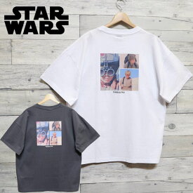 【送料無料】レディース 半袖 Tシャツ 半袖Tシャツ ティーシャツ スターウォーズ STARWARS アナキン ポッドレース プリント ワイドシルエット ビッグシルエット ユニセックス メンズ 白 ホワイト チャコールグレー スミクロ