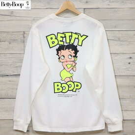 【送料無料】メンズ ベティ・ブープ BETTY BOOP 長袖 Tシャツ 長袖Tシャツ ロンT ネオンカラー プリント ユニセックス レディース 白 ホワイト イエロー