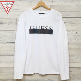 【送料無料】メンズ GUESS ゲス 長袖 Tシャツ 長袖Tシャツ ロンT レインボー メタリック ロゴ プリント ユニセックス メンズ レディース M L XL LL 白 ホワイト