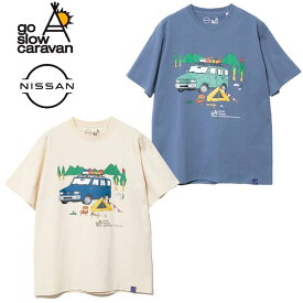 【送料無料】メンズ ゴースローキャラバン go slow caravan NISSAN ニッサン 日産 コラボ 半袖 Tシャツ ティーシャツ ラシーン 車 ユニセックス レディース