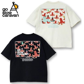 【送料無料】メンズ ゴースローキャラバン 半袖 Tシャツ 半袖Tシャツ ティーシャツ go slow caravan タコさんウインナー タコ たこ ウインナー バックプリント ユニセックス レディース コットン 黒 ブラック