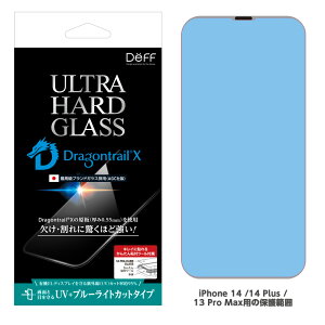 Deff fB[t KX ی tB iPhone14 / 14 Pro/ 14 Plus / 14 Pro Max KXtB ULTRA HARD GLASS {̋x𔭊 hSgCX AGC UVJbg & u[CgJbg