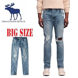 アバクロンビー&フィッチ Abercrombie&Fitch スキニー ジーンズ デニムパンツ ジーパン ストレッチ ダメージ Ripped Skinny Jeans W38インチ 大きいサイズ メンズ あす楽