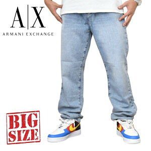 �傫���T�C�Y �����Y �A���}�[�j�G�N�X�`�F���W A/X ARMANI EXCHANGE �f�j���p���c �W�[���Y �W�[�p�� ���[�Y�h���H �_���[�W �X���� �X�g���b�` SLIM 38�C���`