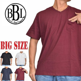 BROWN BAG LIQUOR ブラウンバッグリカー 無地 Vネック 半袖Tシャツ ポケット付き 黒 白 ネイビー XXL XXXL 大きいサイズ メンズ [M便 1/1]