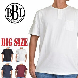 BROWN BAG LIQUOR ブラウンバッグリカー 無地 ヘンリーネック 半袖Tシャツ ポケット付き 黒 白 ネイビー XXL XXXL 大きいサイズ メンズ [M便 1/1]