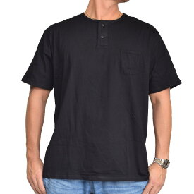 BROWN BAG LIQUOR ブラウンバッグリカー 無地 ヘンリーネック 半袖Tシャツ ポケット付き 黒 白 ネイビー XXL XXXL 大きいサイズ メンズ [M便 1/1]