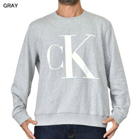 CK カルバンクライン Calvin Klein クルーネック ロゴ スウエットシャツ トレーナー 裏起毛 ブラック グレー 黒 XL XXL 大きいサイズ メンズ あす楽