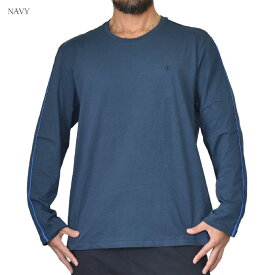 CK Calvin Klein カルバンクライン ワンポイント刺繍 長袖Tシャツ ロンT ネイビー グレー XL XXL 大きいサイズ メンズ