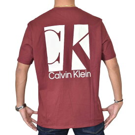 CK カルバンクライン Calvin Klein クルーネック 半袖Tシャツ バックプリント ネイビー XL XXL 大きいサイズ メンズ
