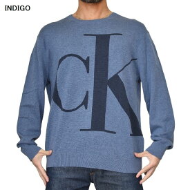 CK カルバンクライン Calvin Klein クルーネック コットン ニット セーター ビッグロゴ グレー ネイビー XL XXL大きいサイズ メンズ あす楽