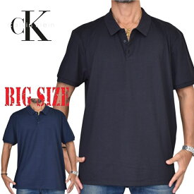 大きいサイズ メンズ CK Calvin Klein カルバンクライン 半袖 ポロシャツ ワンポイント刺繍 XXL