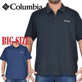 Columbia コロンビア 鹿の子 ワンポイント ポロシャツ ゴルフウエア 鹿の子 黒 ブラック 白 ホワイト USAモデル XL XXL 大きいサイズ メンズ