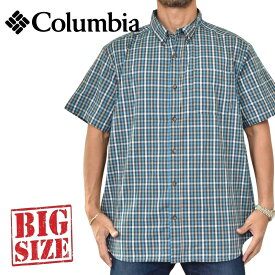 大きいサイズ メンズ Columbia コロンビア 半袖シャツ チェック柄 Rapid Rivers II Short Sleeve Shirt XL XXL [M便 1/1]