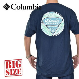 大きいサイズ メンズ Columbia コロンビア 半袖プリントTシャツ バックプリント ネイビー XXL XXXL