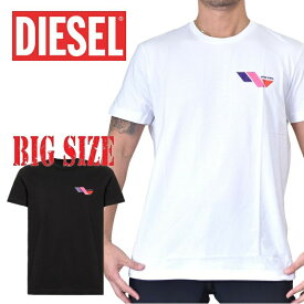 DIESEL ディーゼル 半袖 クルーネック Tシャツ T-DIEGOS-K11 黒 白 XXL XXXL 大きいサイズ メンズ