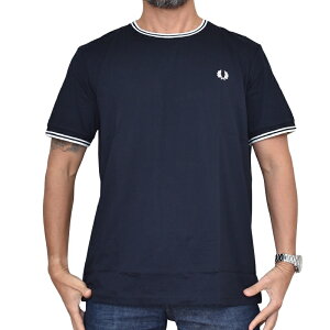 �傫���T�C�Y �����Y FRED PERRY �t���b�h�y���[ ����T�V���c �����|�C���g�h�J �����K�[ M1588V Twin Tipped T-Shirt �� �� �u���b�N �z���C�g �l�C�r�[ XL XXL XXXL