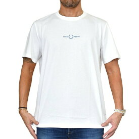 FRED PERRY フレッドペリー 半袖Tシャツ ロゴ刺繍 Embroidered T-Shirt 黒 白 ブラック ホワイト XL XXL 大きいサイズ メンズ あす楽