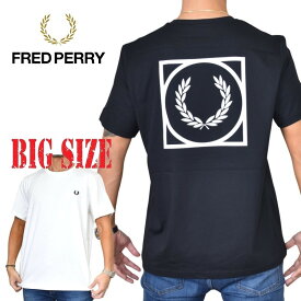 FRED PERRY フレッドペリー 半袖Tシャツ Graphic Print S/S Tee T-SHIRTS 黒 白 ブラック ホワイト XL XXL 大きいサイズ メンズ あす楽