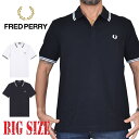 大きいサイズ メンズ FRED PERRY フレッドペリー 半袖ポロシャツ 鹿の子 ワンポイント THE FRED PERRY SHIRT 黒 白 ブラック ホワイト ネイビー XL XXL XXXL